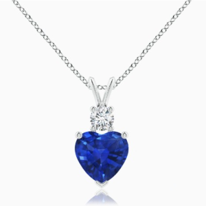 Heart-Shaped Sapphire Rabbit Ear Bale Pendant