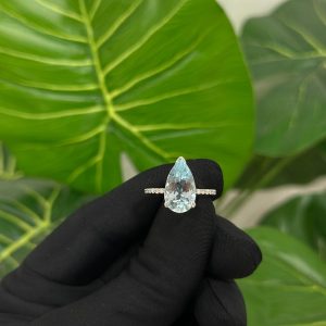 3ct Aquamarine Pear Ring